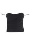 Amazuìn Amazuin Rosie Draped Black Bustier With Structured Cups In Deep Black