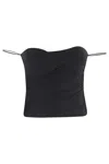 Amazuìn Amazuin Rosie Draped Black Bustier With Structured Cups In Black