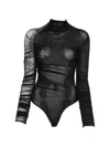 Amazuìn Ruched Semi-sheer T-shirt In Black
