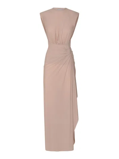 Amazuìn Sleeveless Wrap Long Dress In Pale Pink