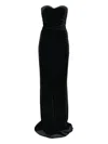 Amazuìn Strapless Fitted Evening Dress With Ruched Bodice In Black