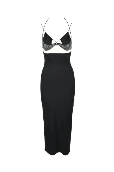 Amazuìn Strappy Bra-style Midi Dress In Black