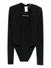 Amazuìn V-neck Bodysuit In Black