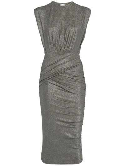 Amazuìn Taylor Midi Dress In Silver