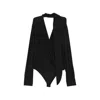 Amazuìn Keila Draped Wrap-style Body Suit In Black