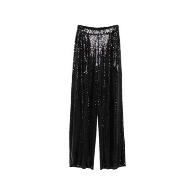 Amazuìn Gal Sequins Wide-leg Trousers In Black