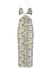 Amazuìn Amazuin Beige Python-print Midi Dress With Cut-outs