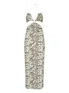 Amazuìn Amazuin Beige Python-print Midi Dress With Cut-outs