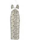 Amazuìn Amazuin Beige Python-print Midi Dress With Cut-outs In Neutral