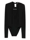 Amazuìn V-neck Bodysuit In Black