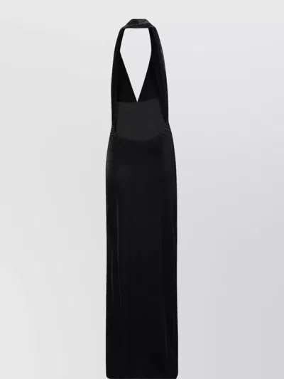 Amazuìn Velvet Maxi Dress In Blue
