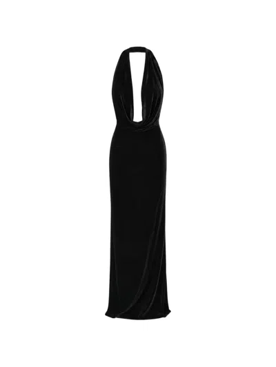 Amazuìn Venus Halterneck Maxi Dress In Black