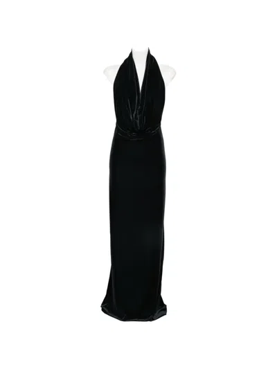 Amazuìn Venus Halterneck Maxi Dress In Black