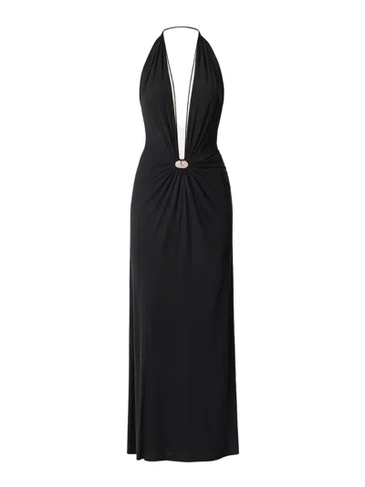 Amazuìn Jersey Long Dress In Black