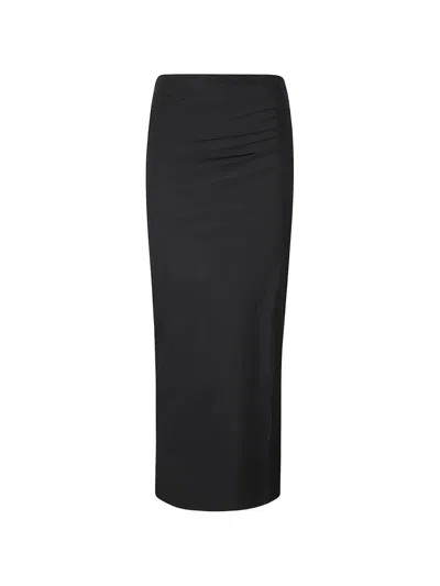 Amazuìn Viky Ruched Maxi Skirt In Black