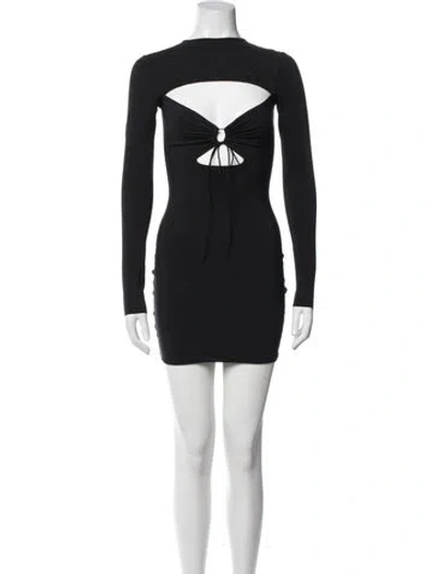 Pre-owned Amazuìn V-neck Mini Dress In Blue