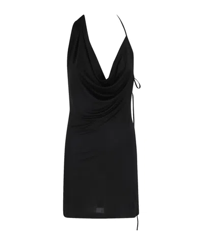 Amazuìn V-neck Sleeveless Dress In Black