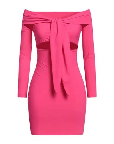 Amazuìn Woman Mini Dress Fuchsia Size Onesize Polyamide, Elastane In Pink