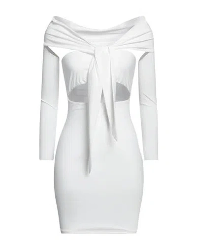 Amazuìn Woman Mini Dress White Size Onesize Polyamide, Elastane In White