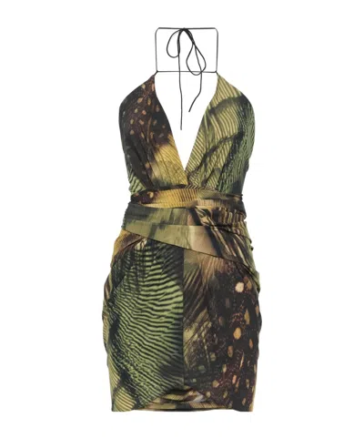 Amazuìn Yulia Mini Dress In Forest Green