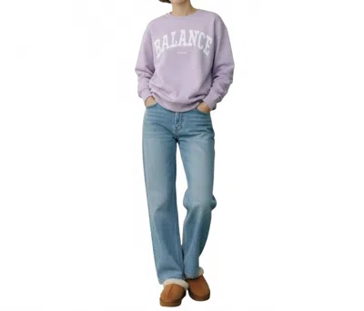 Ambar Balance Fleece Sweatshirt Top In Purple In Blue