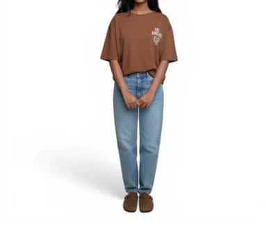 Ambar La Logo Relaxed Fit T-shirt In Brown