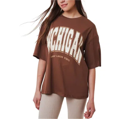 Ambar Michigan Printed Short Sleeve T-shirt In Brown
