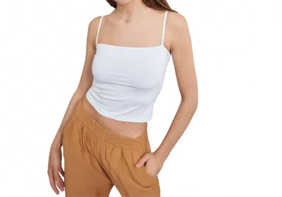 Ambar Minimalist Square Neck Slim Fit Cami Top In White In Multi