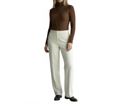 Ambar Mock Neck Long Sleeve Fitted Crop Top In Brown