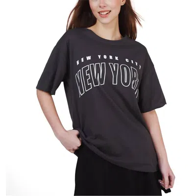 Ambar New York City Logo Relaxed Fit T-shirt In Antracite In Black