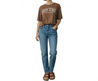Ambar New York City Logo Relaxed Fit T-shirt In Brown