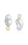 Ambelier 14k Yellow Gold Columba White Earrings