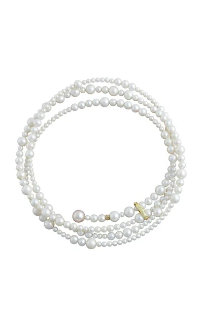 Ambelier 14k Yellow Gold Cygnus 1 Necklace In White