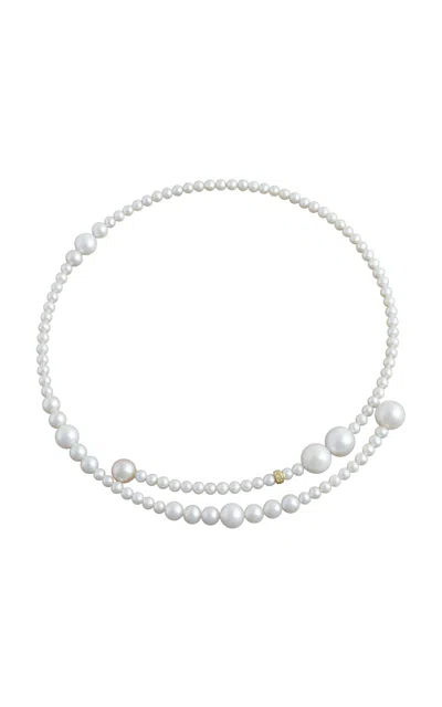 Ambelier 14k Yellow Gold Cygnus 2 Necklace In White