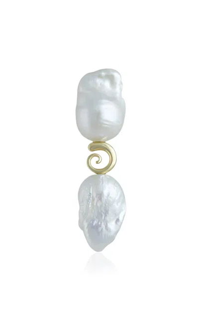 Ambelier 14k Yellow Gold Pavo White Single Earring