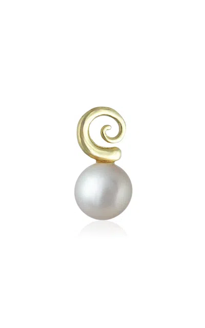 Ambelier 14k Yellow Gold Volans White Single Earring