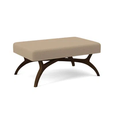 Ambella Ansel Upholstered Bench In American Walnut,sunny Linen