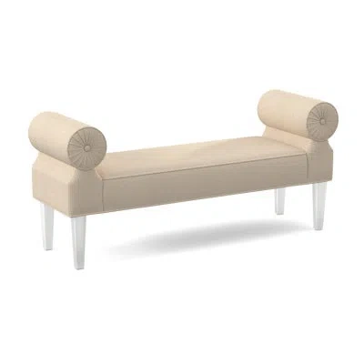 Ambella Ava Bench In Filigree Ivory 100% Polyester