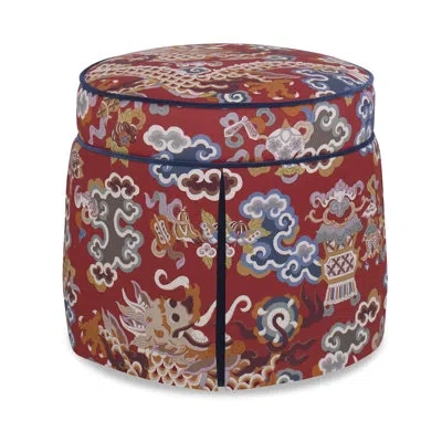 Ambella Bella Ottoman In Sunny Linen