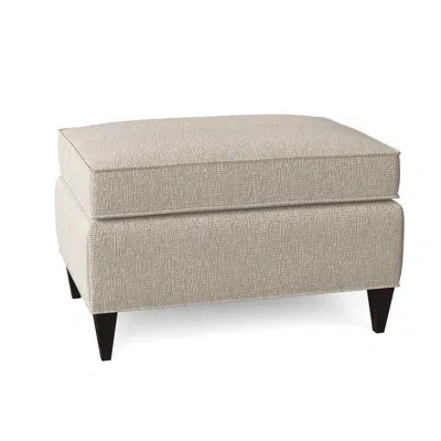 Ambella Bristol 28" Rectangle Standard Ottoman In American Walnut,libby Linen