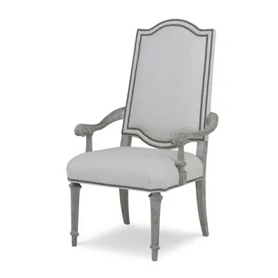 Ambella Brittany Upholstered Armchair In American Walnut,antique Brass Small,libby Linen