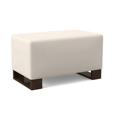 Ambella Buttress Ottoman In American Walnut,sunny Linen