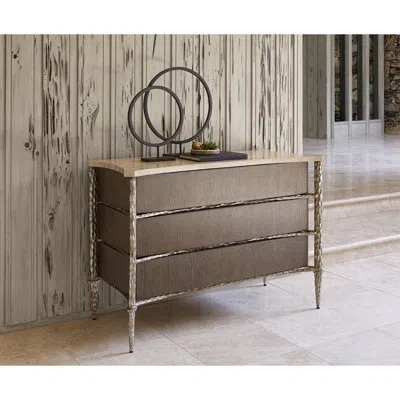 Ambella Chiseled 3 Drawer Accent Chest In Silver