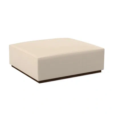 Ambella Club Cocktail Ottoman In American Walnut,filigree Ivory 100% Polyester