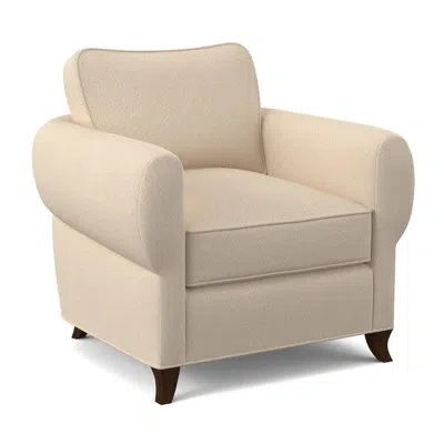 Ambella Cocoon Chair In American Walnut,filigree Ivory 100% Polyester