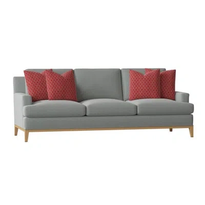 Ambella Dapper 88" Recessed Arm Sofa In Amber,maya Cyan,adobe Rust