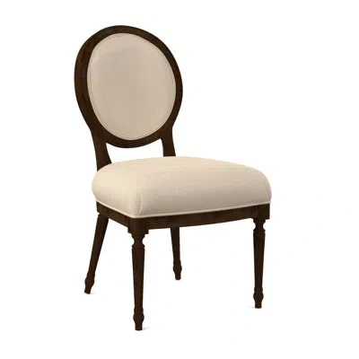 Ambella Dauphin Side Chair In American Walnut,filigree Ivory
