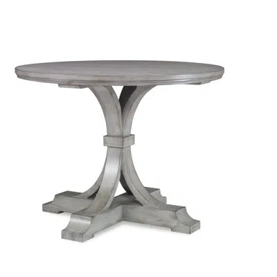 Ambella Devon 42'' Solid Oak Pedestal Dining Table In Shadow Gray