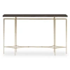 Ambella Double Diamond Console Table In Dark Brown Top,antique Silver Base