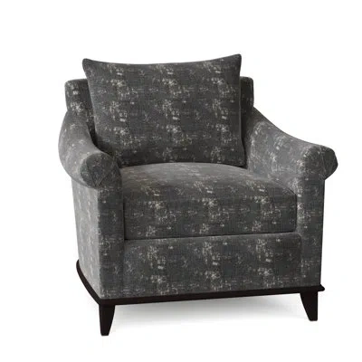 Ambella Drake 34" Wide Down Cushion Armchair In Vintage Ebony,libby Linen